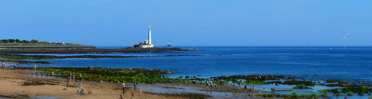 Causeway from St Mary's Lighthouse back to Whitley Bay