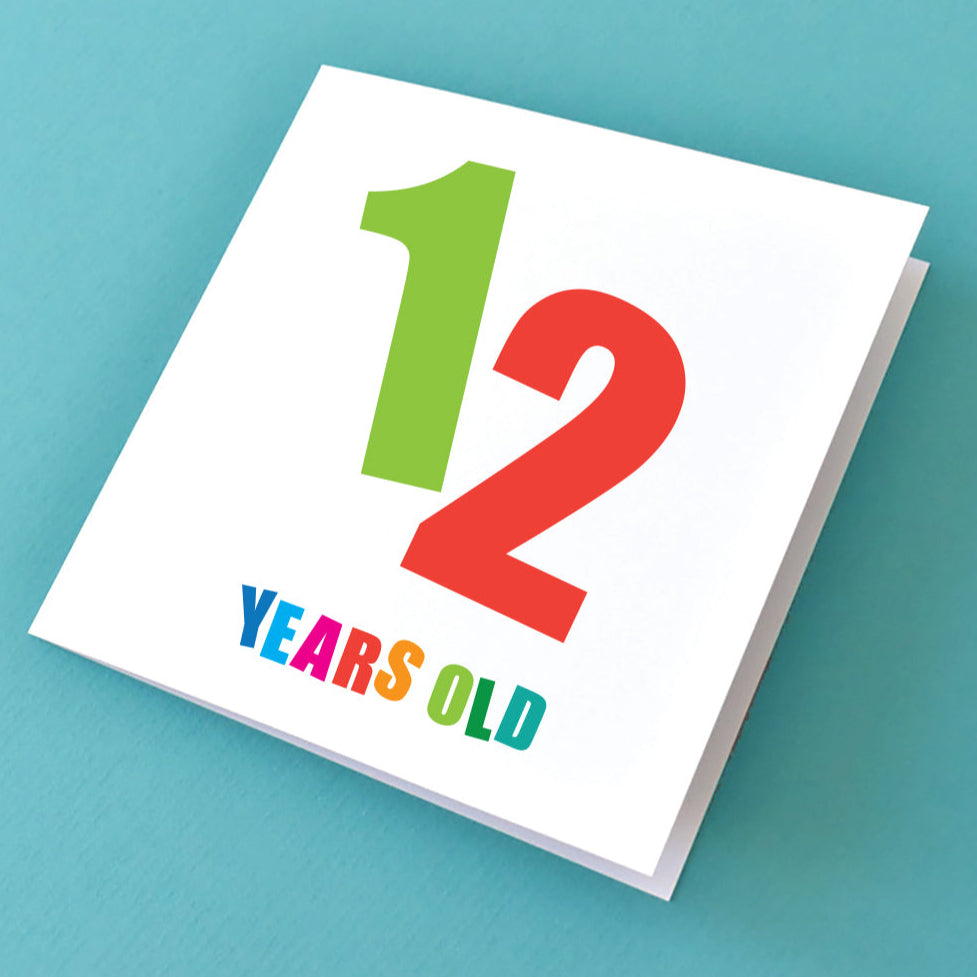 12th Birthday Card for all genders.