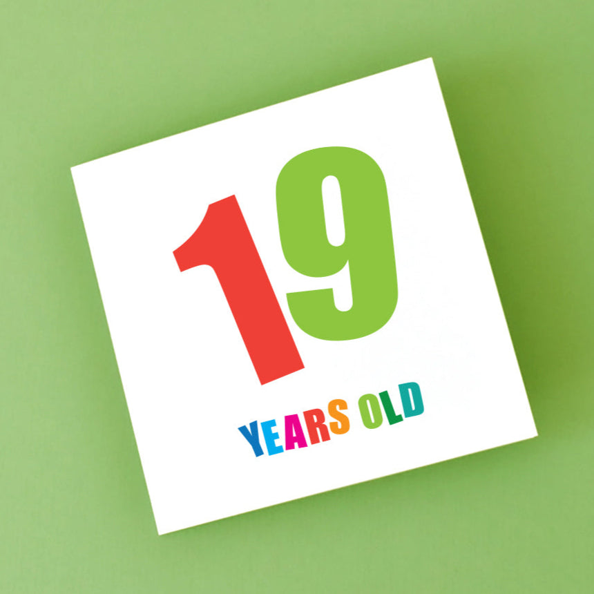Gender neutral 19 Years Old Birthday Card