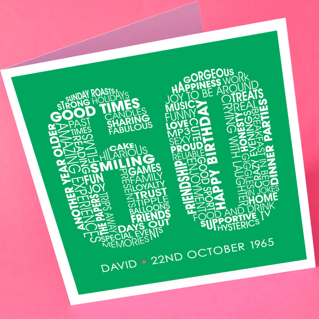 Personalised 60th Birthday Card for Him and Her.