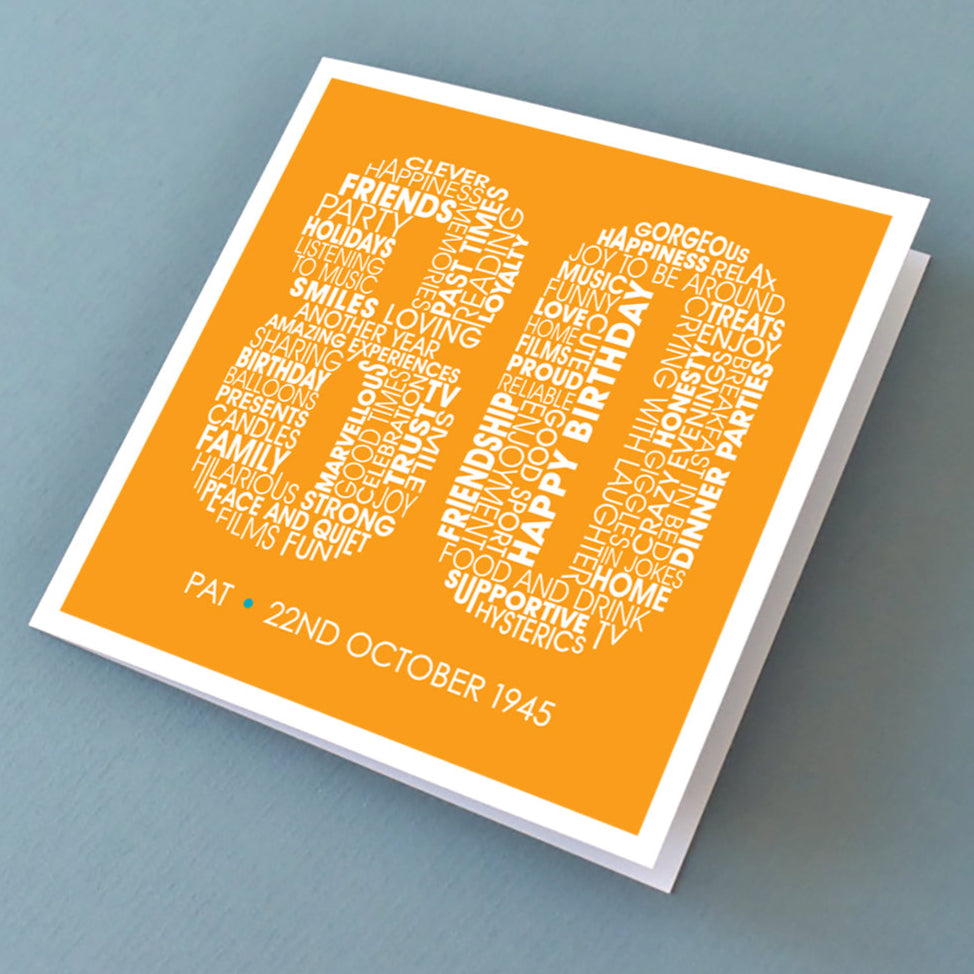 80th Birthday Card for Her