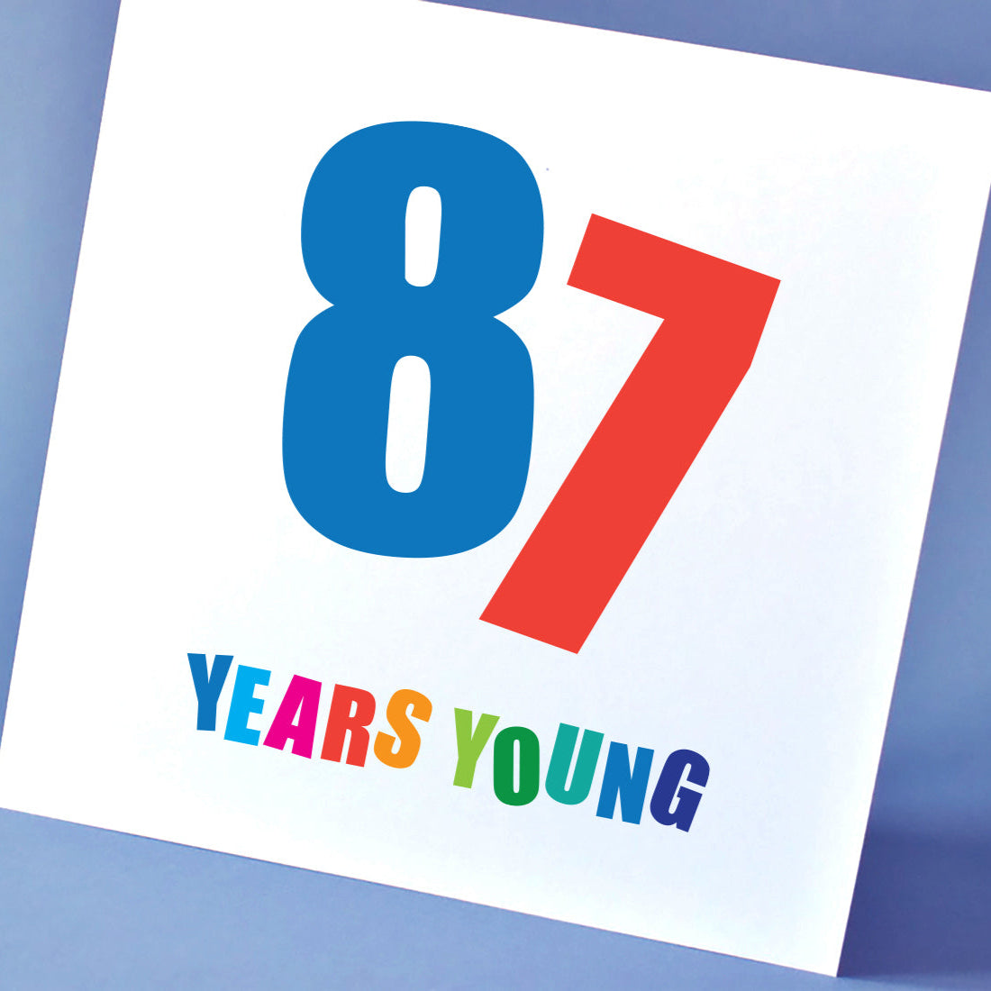 87th Birthday Card with bright,