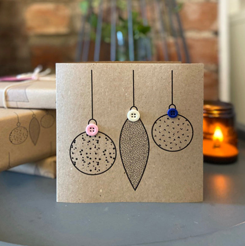 Pack of 5 Christmas Baubles Cards - WHOLESALE PACK OF 6 (30 cards in total)