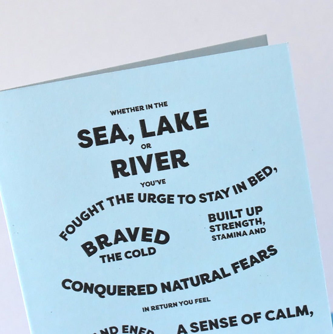 River swimming card