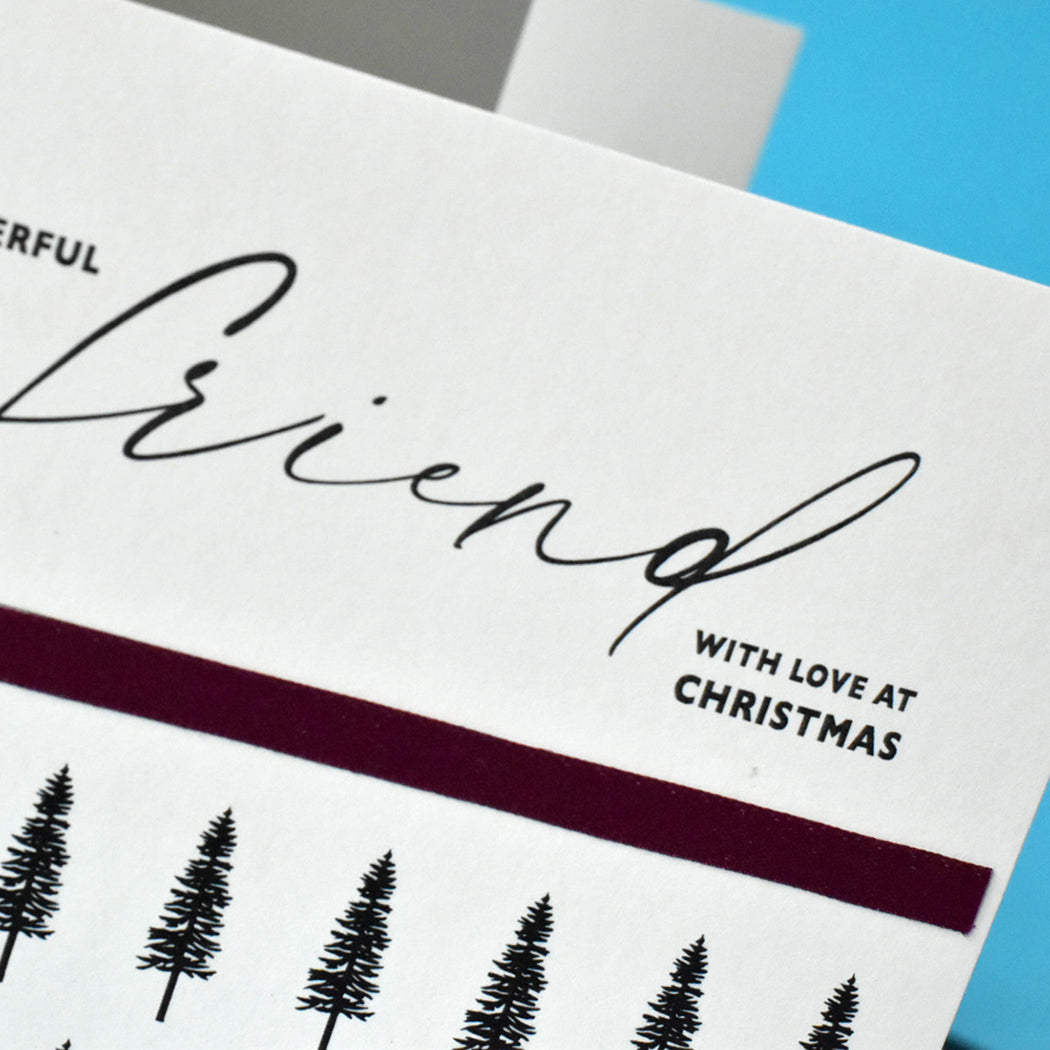 Wonderful Friend with Love Christmas Card