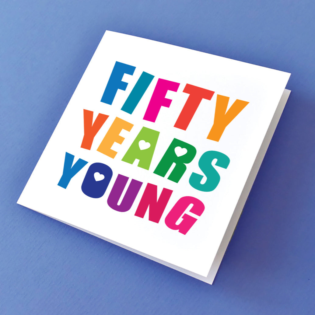 Colourful 50th Birthday Card