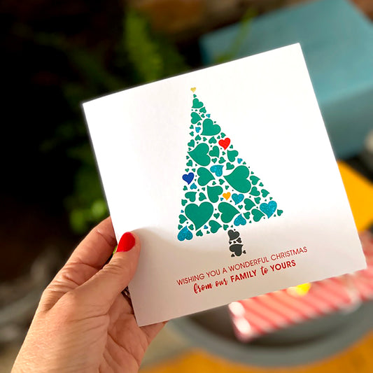 Personalised Family Christmas Tree - Pack of 5 Cards
