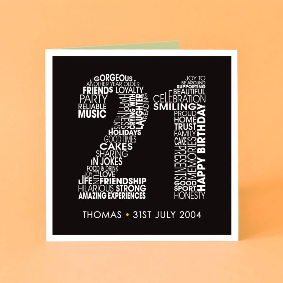 Gender neutral 21st Birthday card