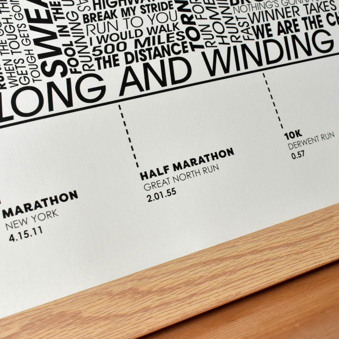 Personalised running achievements print