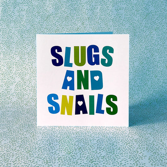 Slugs and Snails New Baby Boy Card