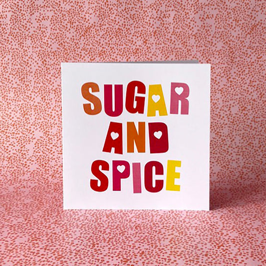Sugar and Spice New Baby Girl Card