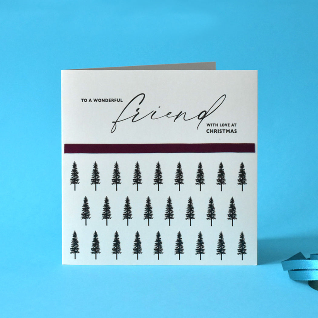 Wonderful Friend with Love Christmas Card