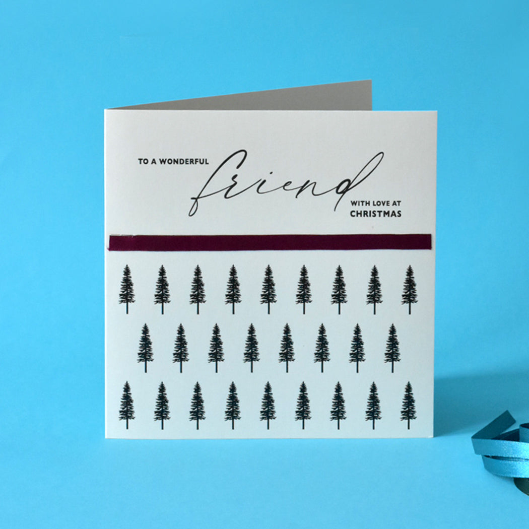 Wonderful Friend with Love Christmas Card