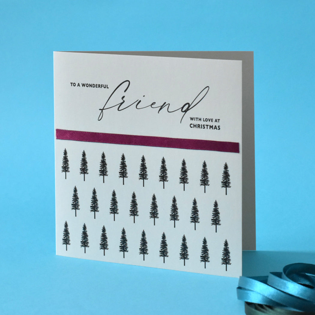 Wonderful Friend with Love Christmas Card