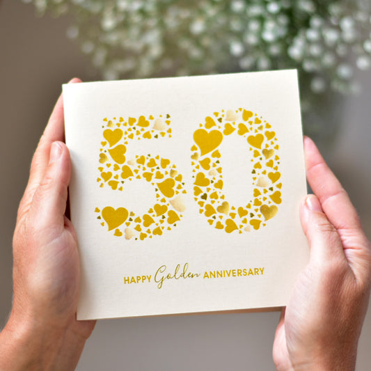 Lots of Hearts Golden Anniversary Card Digital Download