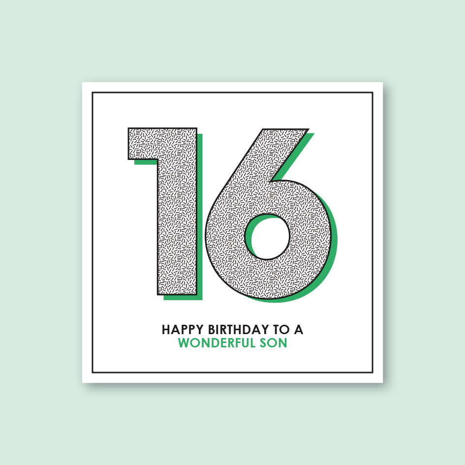 Son 16th Birthday Card - WHOLESALE PACK OF 6
