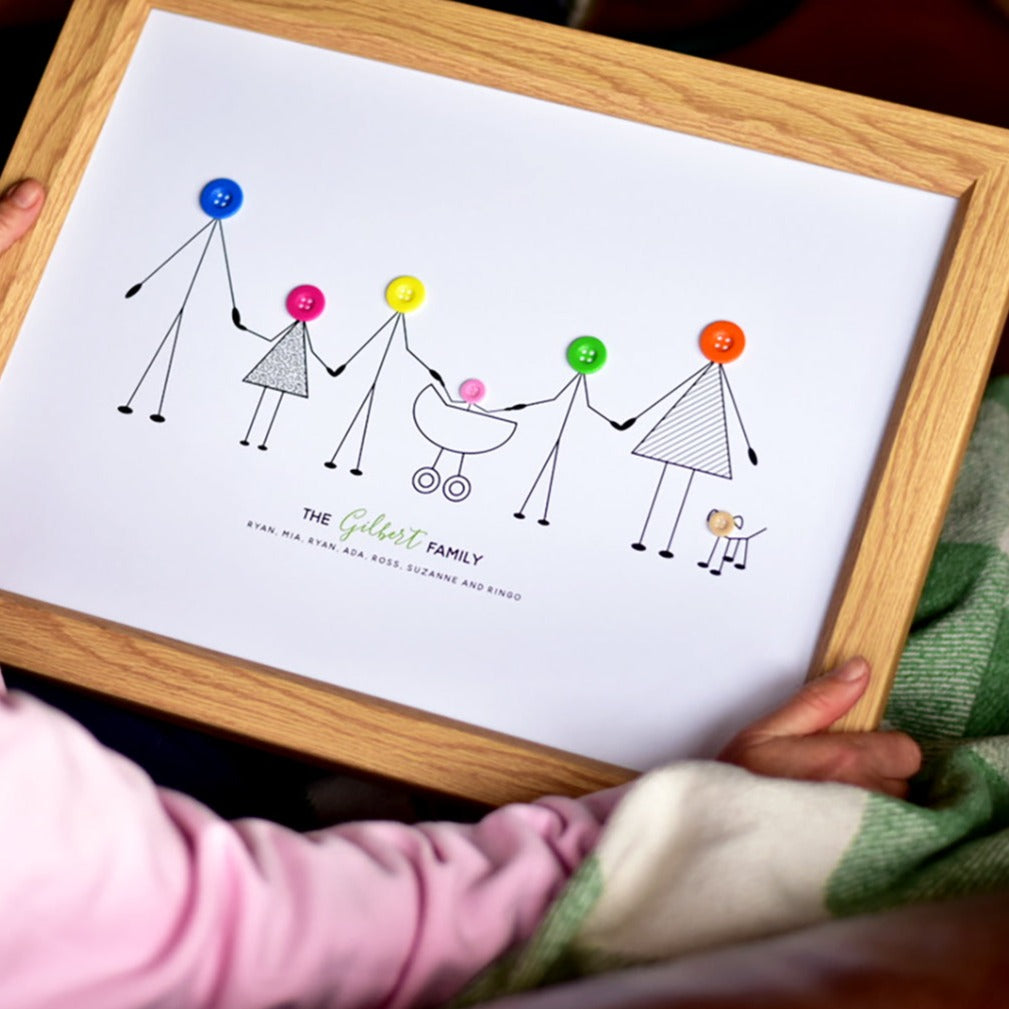 Button Family Print - Unframed
