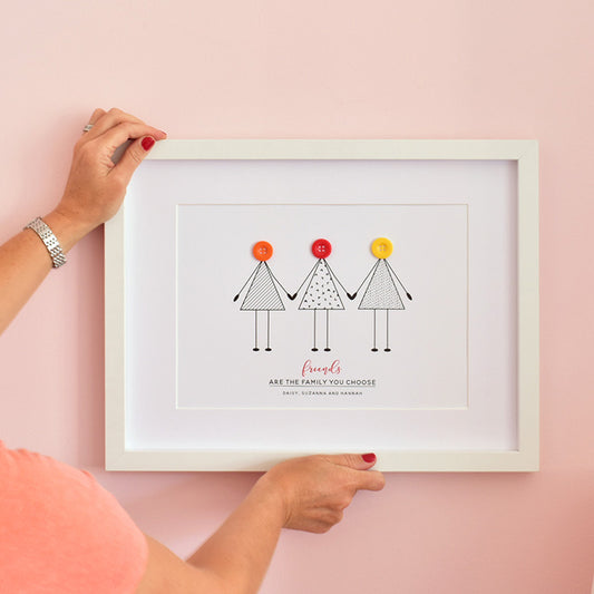 Button Friends Print - Unframed