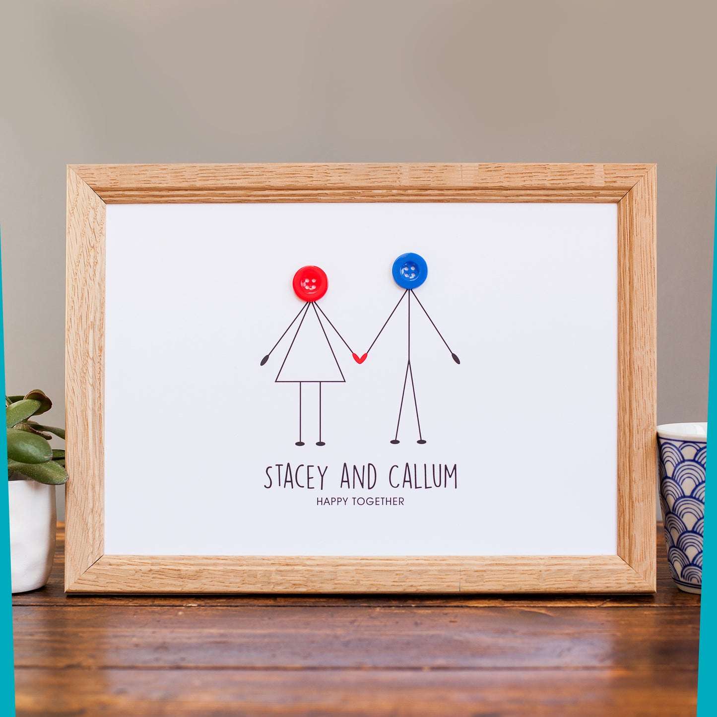 Button Couple Print - Unframed