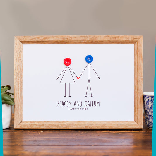 Button Couple Print - Unframed