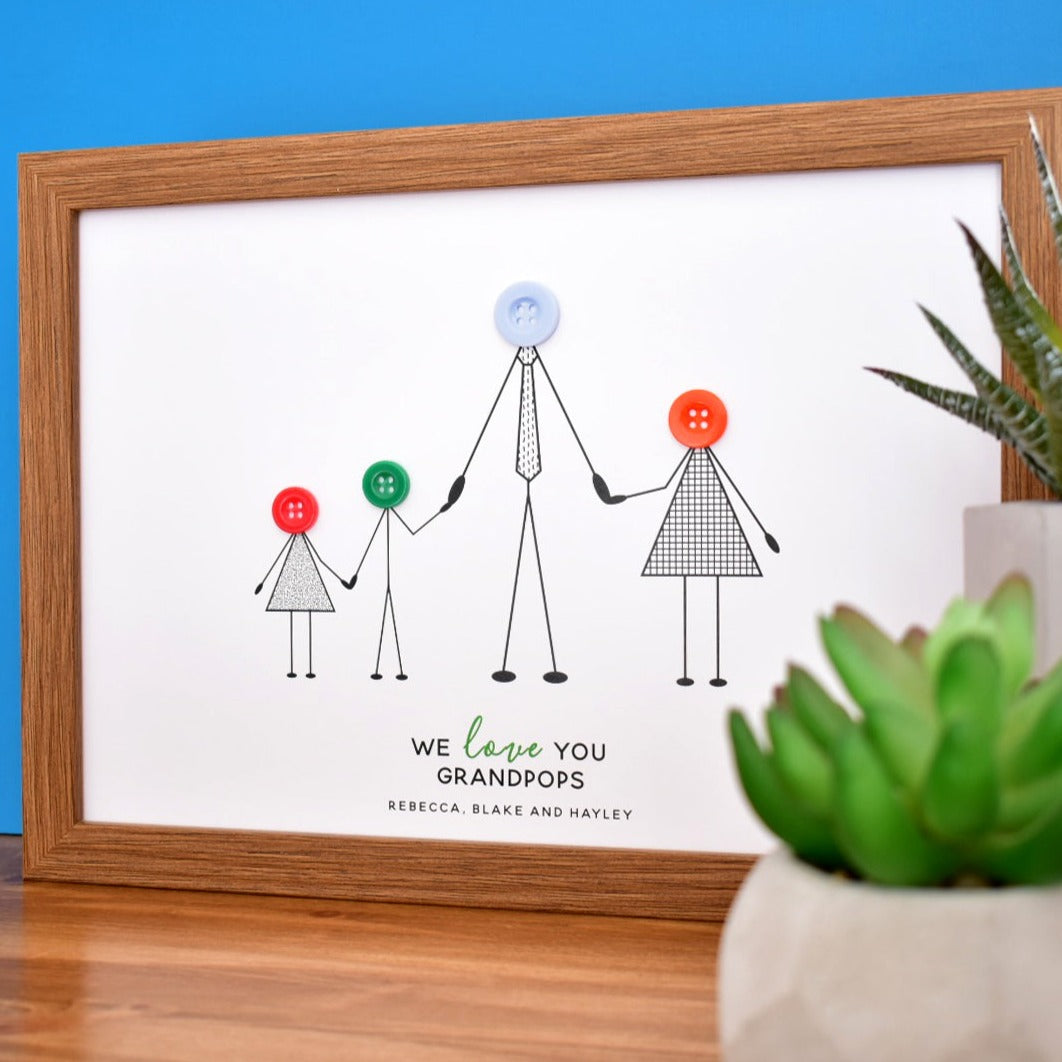 Button Grandad Print - Unframed