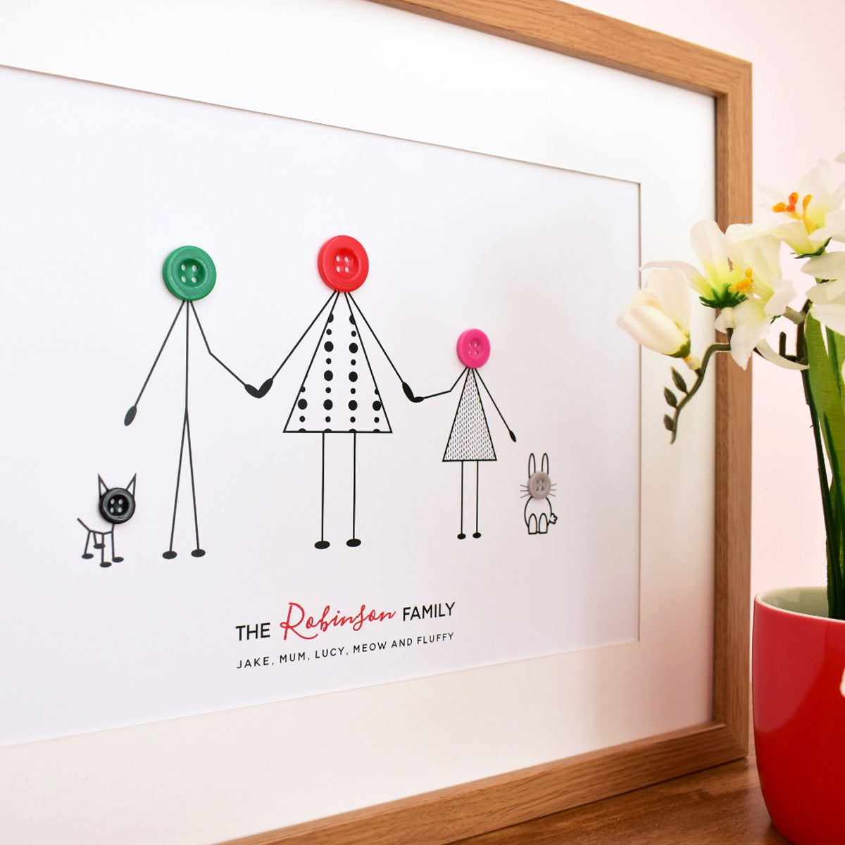 Button Family Print - Unframed