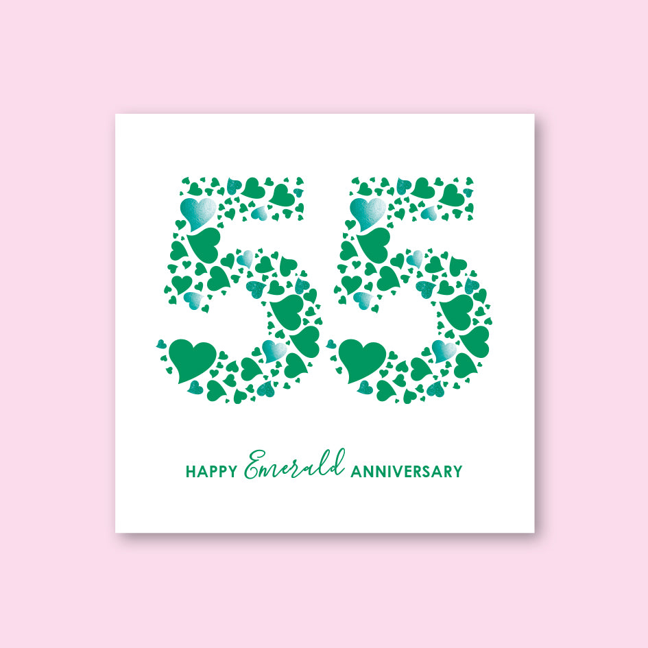 Emerald Anniversary Card - WHOLESALE PACK OF 6