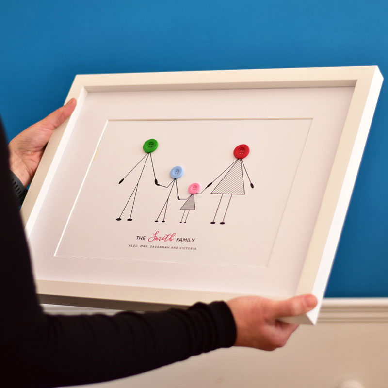 Button Family Print - Unframed