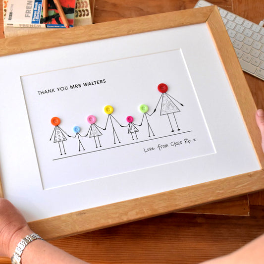 Button Thank You Teacher Print - Unframed