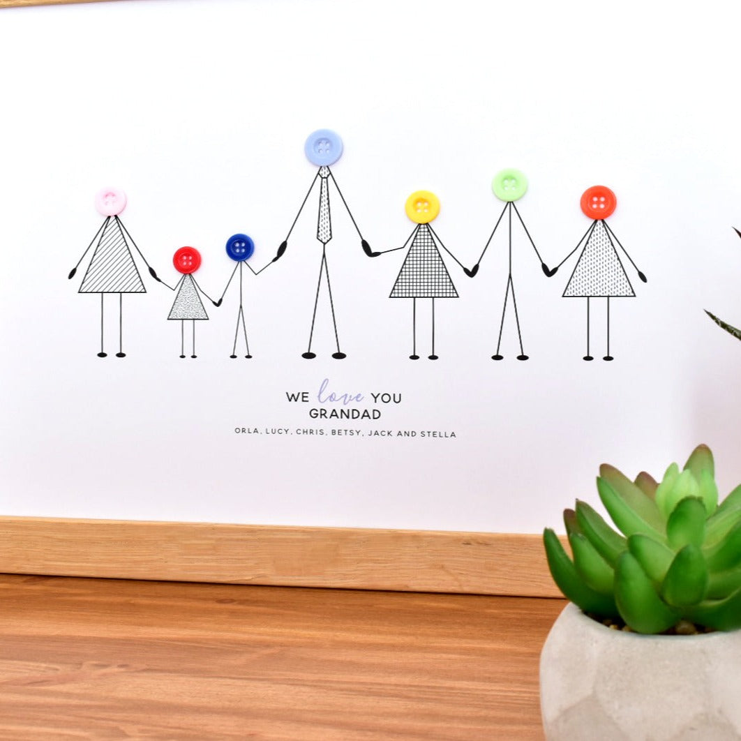 Button Grandad Print - Unframed