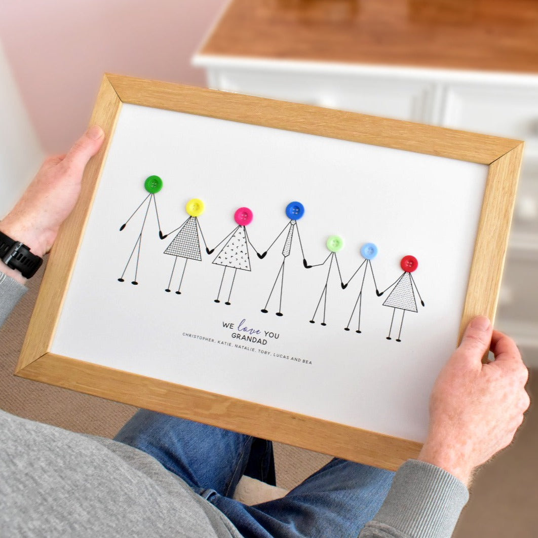Button Grandad Print - Unframed