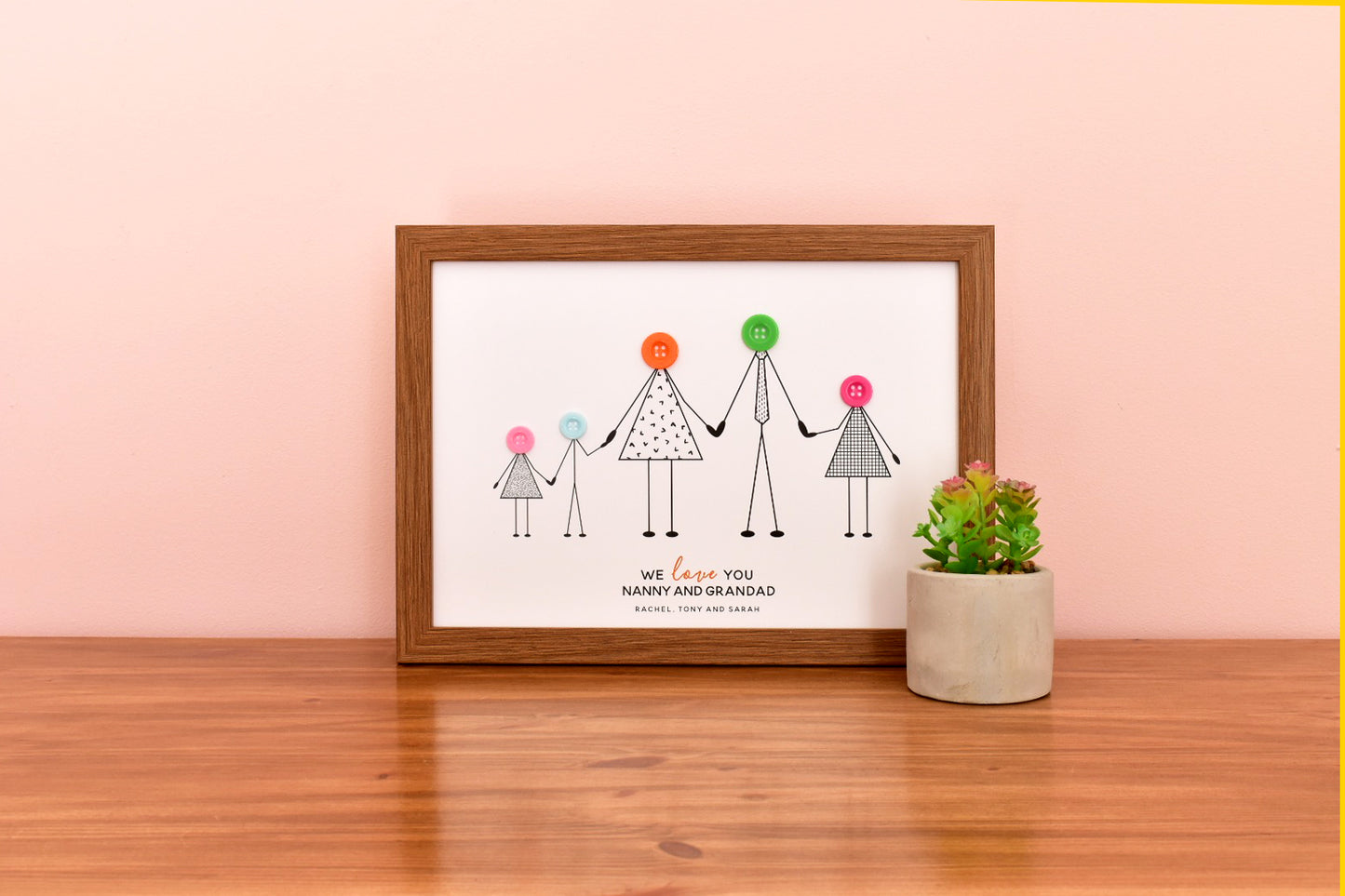 Button Grandparents Print - Unframed