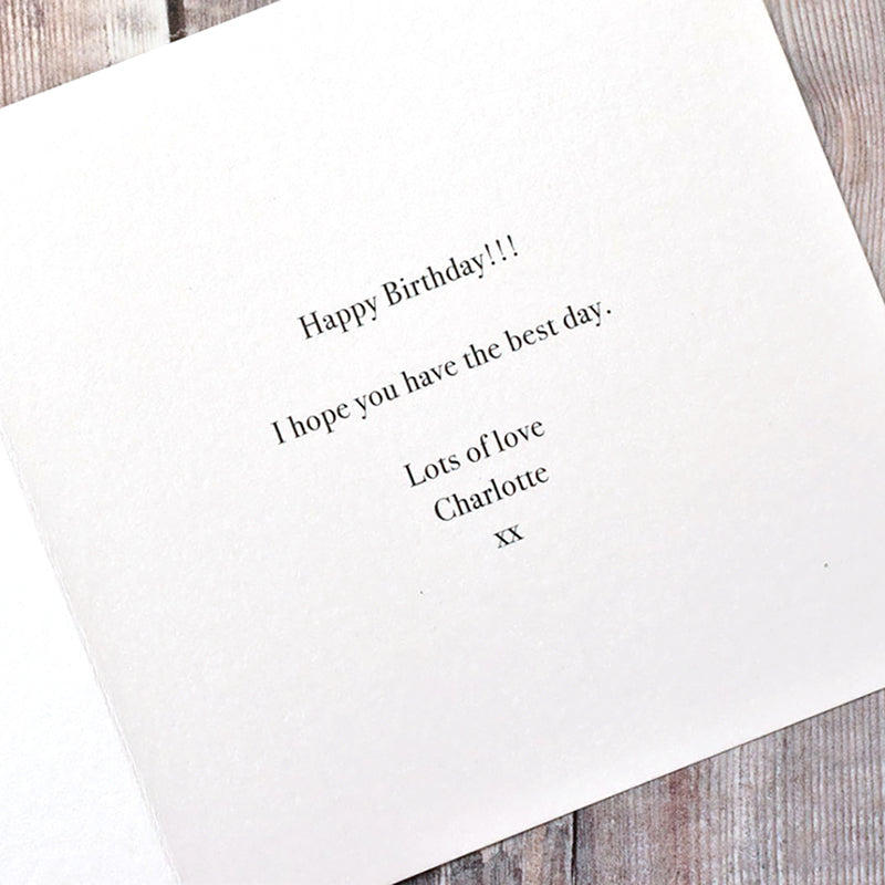 Inside birthday card message