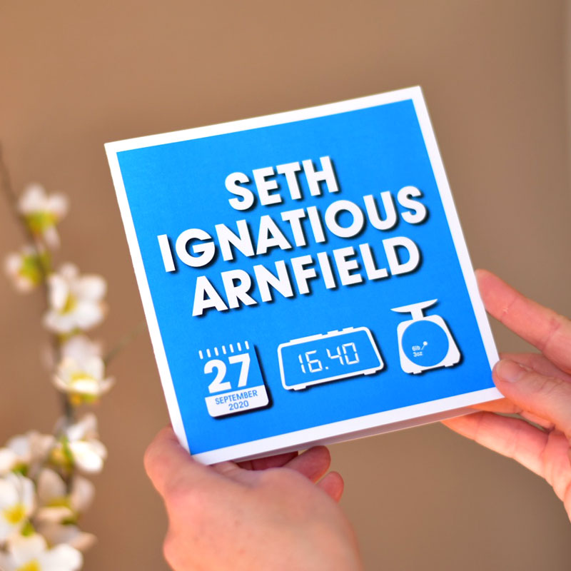 Personalised New Baby Stats Card
