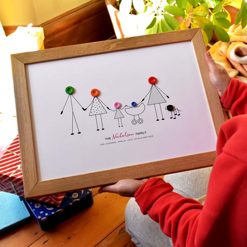 Button Family Print - Unframed