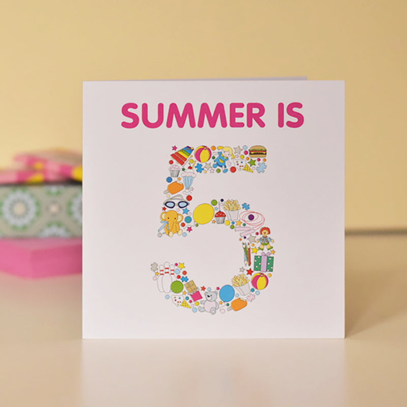 Personalised Children's Birthday Card for Age 5 Girl