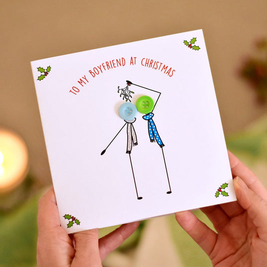 To My Boyfriend Mistletoe Kiss Christmas Card - LGBTQ