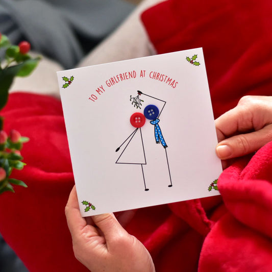 To My Girlfriend Mistletoe Kiss Christmas Card