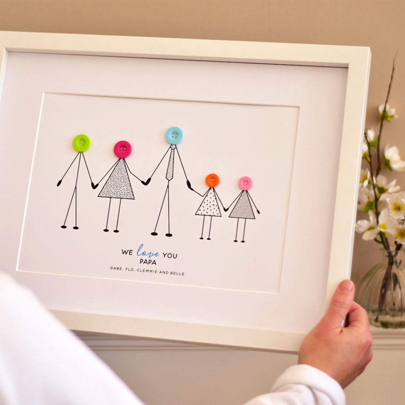 Button Grandad Print - Unframed