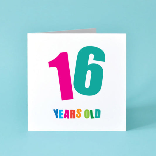 16 Years Old Birthday Card