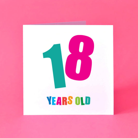 18 Year Old Birthday Card Gender Neutral