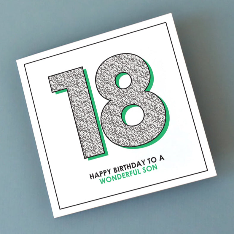 Milestone 18th Birthday Card to give to your son.