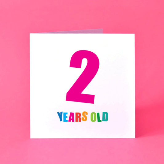 2 Years Old Age Card for Kids