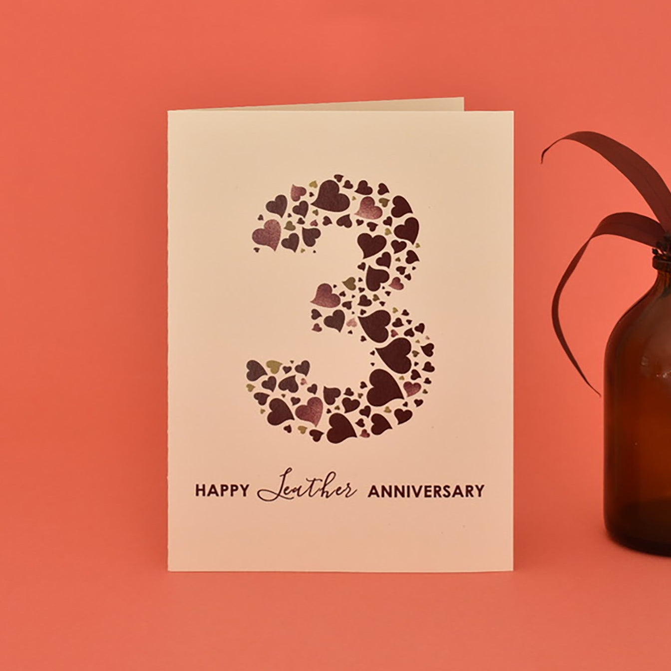 3rd Leather Wedding Anniversary Card