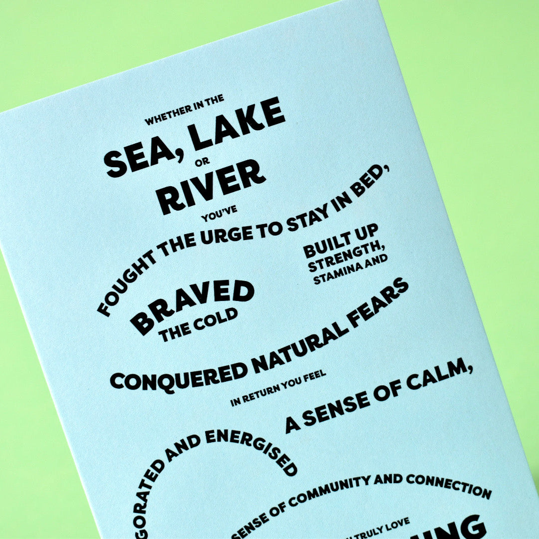 Cards for sea, lake or river swimmers.