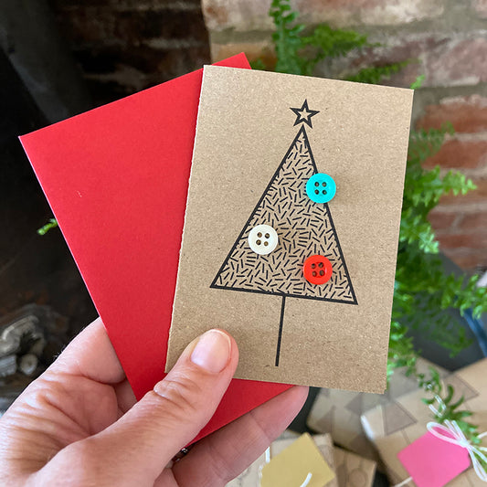 Pack of 5 Mini Christmas Tree Cards