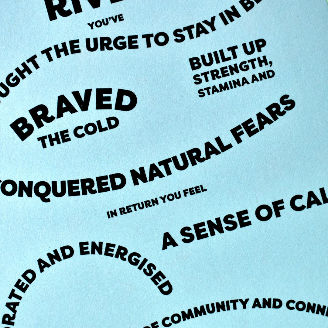 Motivational card for outdoor swimmers