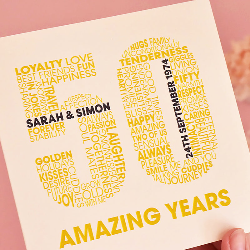 Words of Love Golden Anniversary Card