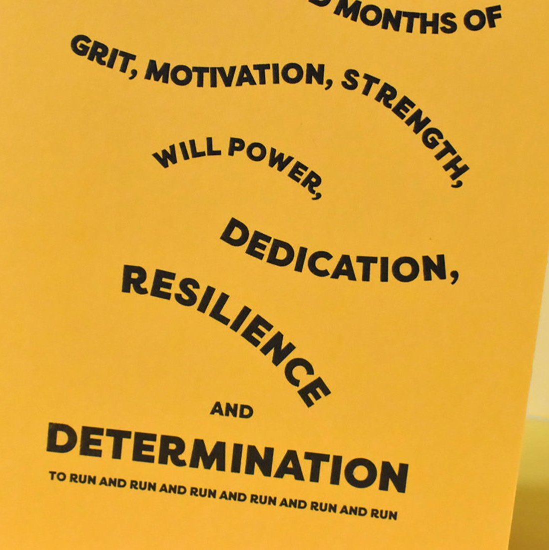 Determination to run and run Marathon Card