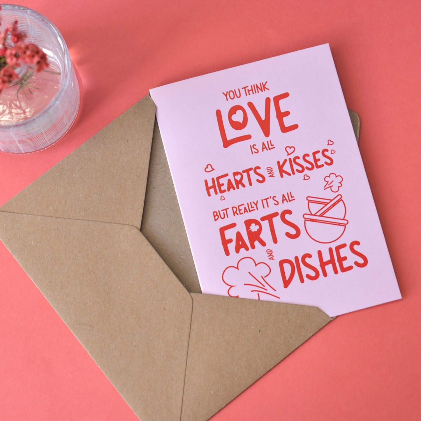 Real Love Farts and Dishes Funny Valentine's Day Card